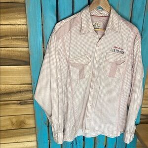 Snake Eyes Pink Checkered button up Shirt size XXL